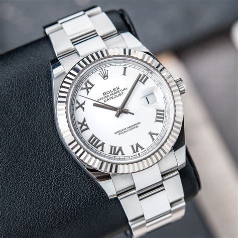 pre owned rolex 41mm black face oyster white gold crown|Rolex chronometer for sale.